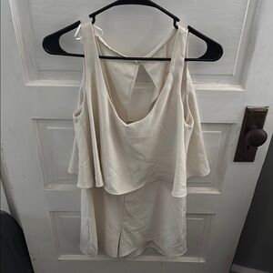 Zara Cream Asymmetrical Sleeveless Dress